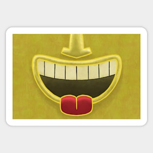 Yellow Tiki Smile Mask! (Red Tongue Version) Sticker